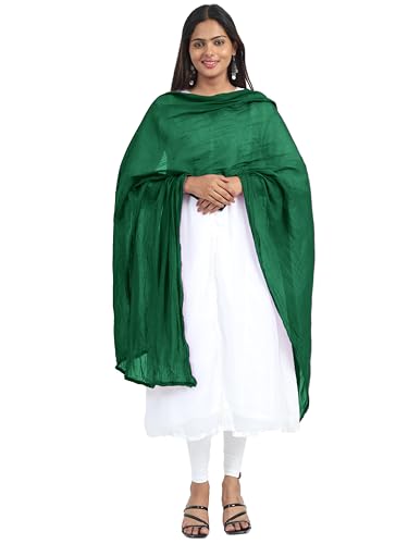 Image of Miraan Solid Pure Cotton Dupatta with Pom Pom Border, 2.25 meters length (DUPCOTTON)