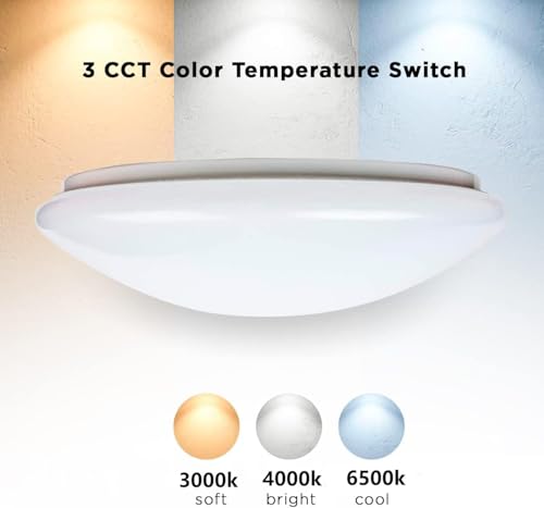 HUA QIANG WANG 3-Color Round LED Ceiling Light Fixture 22W Modern Simple White Flush Mount Ceiling Lamp for Bedroom Living Room Dining Room Kitchen Island Hallway(30cm)(QB22W)