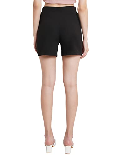 Image of POPWINGS Casual Solid Mid-Rise Button Shorts for Women || Shorts for Women Stylish || Pull-On Women Shorts || Summer Wear Shorts for Women