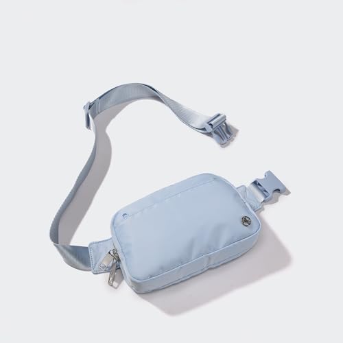 Image of Pander Everywhere Belt Bag for Women, 5 Zipper Pockets Nylon Crossbody Fanny Pack Purse (Windmill Blue).