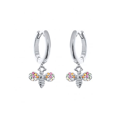 Créoles LAMGUL piercing zircon avec fermoir sécurisé pour femme