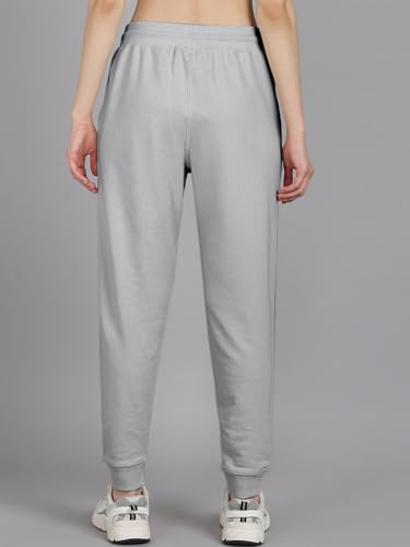 Image of Vogaan Women's Cotton Blend Regular Fit Track Pants | Drawstring Waist Solid Joggers | Super Combed Casual Joggers for Running & Gym
