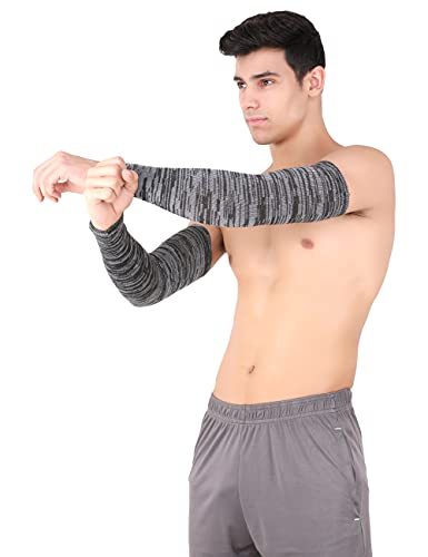 Image of NEVER LOSE Printed Arm Sleeves for Men & Women, Stretchable Breathable Compression Sports Sleeves for Gym, Cycling, Running, Driving & Outdoor Activities (Pack of 2 Pairs)
