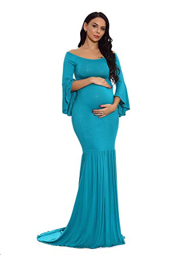Robe sirène maxi maternité rétro aux finitions soignées pour célébration haut de gamme