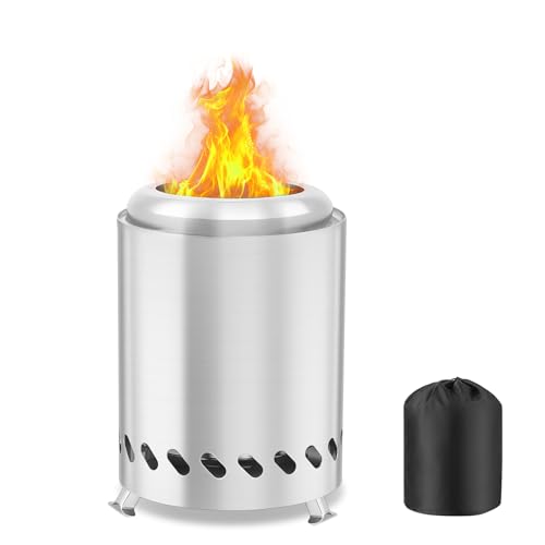 AOOSU Estufa Fogata al Aire Libre, Brasero Exteriores, Patio al Aire Libre Brasero Portátil de Acero Inoxidable