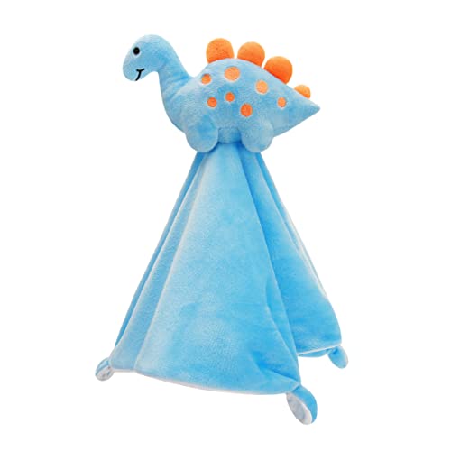 Image of Pro Goleem Dinosaur Security Blanket Soft Loveys for Babies for Boys and Girls Newborn Lovie Infant Blankie Snuggle Toy Stuffed Animal Baby Gifts Blue 14 Inch