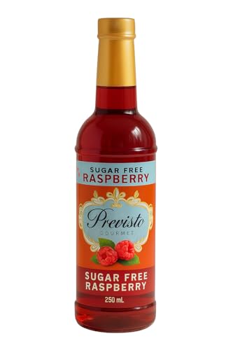 Previsto Sugar-Free Beverage Syrup – 25.4 fl oz (Coffee, Tea &amp; Desserts) (large, Raspberry)
