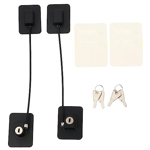 Beaupretty 2 piezas Cerradura Seguridad para Puertas y Ventanas sin Taladro con Adhesivo para Nevera y Armarios Bloqueo Infantil Seguro y Práctico