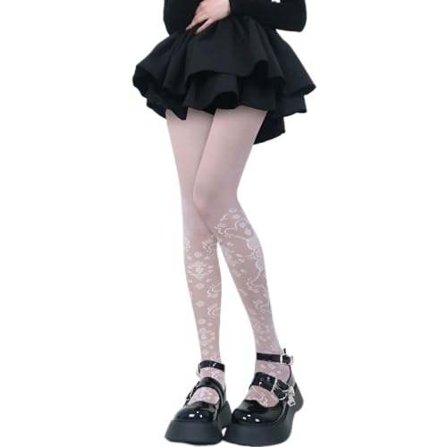 Image of Benefeet Sox Womens Sheer Tights Girls Floral Patterned Sheer Nylon Pantyhose Stockings Silky Party Lolita Tights Gifts