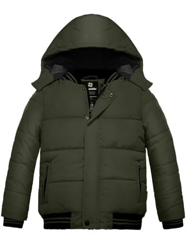 Wantdo Boy's Padded Winter Coat Water-Resistant Puffer Jacket with Removable Hood