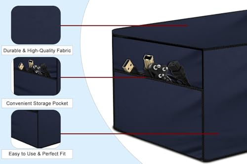 Image of The Furnishing Tree Polyester Waterproof & Dustproof Printer Cover - Compatible with Auto Duplex Laser Brother MFC L2701DW Printers, Blue , Dimensions in DxWxH - ( 40x42x32 CM)