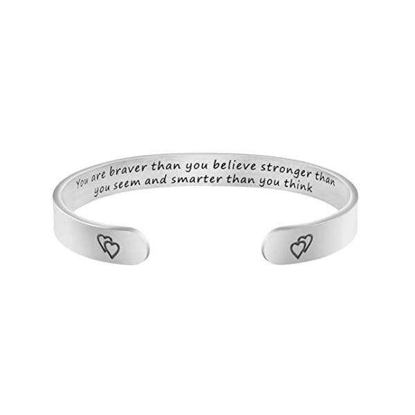 Joycuff-Inspirational-Bracelets-for-Women-Mom-Personalized-Gift-for-Her-Engraved-Mantra-Cuff-Bangle-Crown-Birthday-Jewelry JoycuFF Encouragement Gifts for Women Inspiratioanl Jewelry for Women Birthday Gifts for Teen Girls Friendship Bracelets for Her Graduation Engraved Stainless Steel Cuff Bracelet for Women