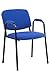 Chaise De Visiteur Ken Pro Tissu I Assise Dossier Accoudoirs Rembourrés I Chaise Salle d'Attente I Chaise De Conférence sur Piètement Métal, Couleur:Bleu