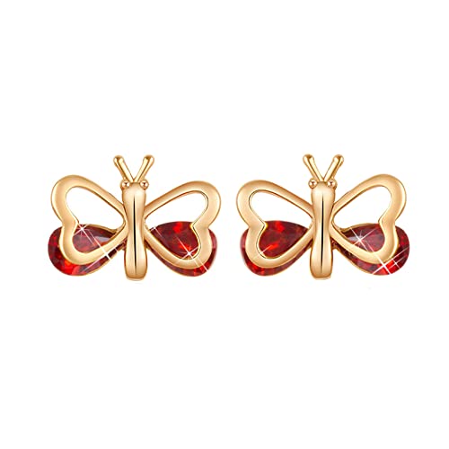 Boucles d'oreilles or 9K et moissanite en papillon creux élégant