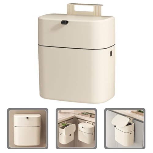 Caneca de basura colgante para cocina 12L beige miniatura 6