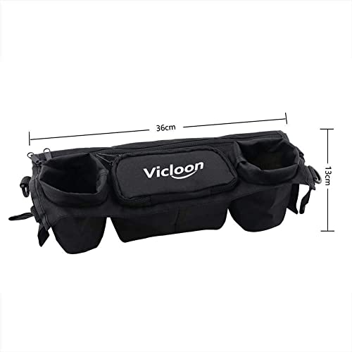 Vicloon Kinderwagen Taschen Organizer Getränkehalter Flaschenhalter Aufbewahrungstasche Schwarz
