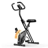 Dskeuzeew Heimtrainer Klappbar Hometrainer fahrrad mit 16 Magnetwiderstandssystem und Widerstandsband indoor Ergometer fahrrad Indoor Bike LCD-Display platzsparendes