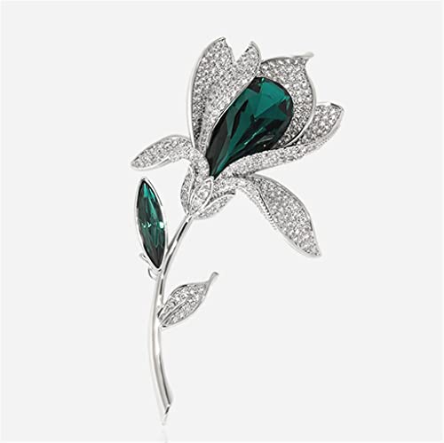 Broche à fleurs vertes pour femmes, corsage élégant de blazer pour toutes vos vestes de saison