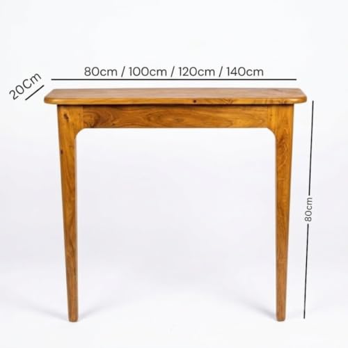Image of Handmade Wooden 140Cm Console Table for Living Room | Side Entrance Table | merror Console Table Solid meterial Dark Teak Wood
