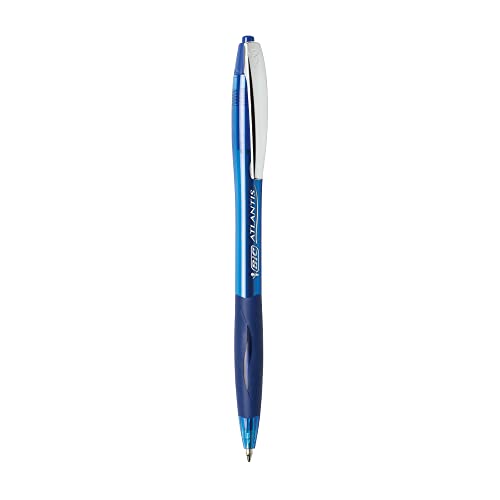 Image of BIC Atlantis Original Retractable Ball Pen, Medium Point (1.0 mm), Blue, 12-Count by BIC