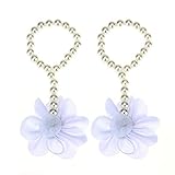 Flor de pie de Gasa Sandalias Descalzas Playa Infantil Niño pequeño 1 par WH Cuidado del bebé Horquillas Pelo Niña (White, One Size)