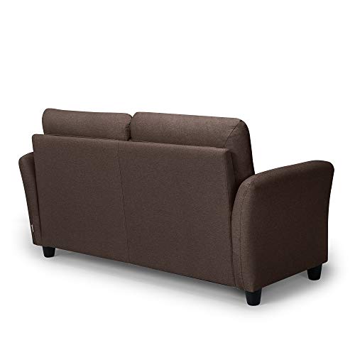 Zinus Ricardo Loveseat Sofa / Tufted Cushions / Easy, Tool-Free Assembly, Chestnut Brown #TOP3