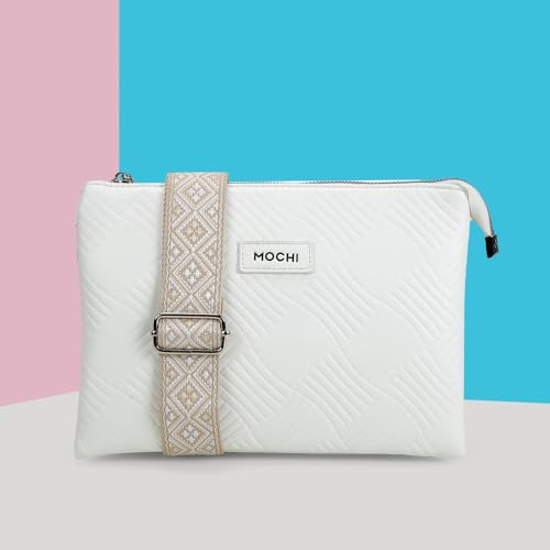 Image of Mochi Women Casual Pu Soft Body Zipper Closure Solid Sling Bag With 2 Pocket And 1 Compartments