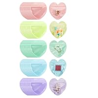 DOKRIN Borsette,Sacchetto regalo richiudibile in PVC colorato da 50 pezzi a forma di cuore