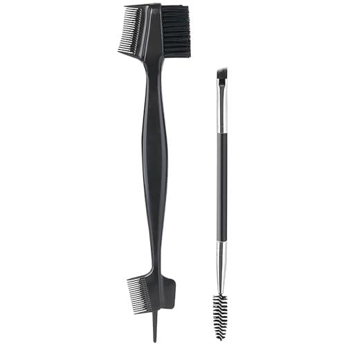 Cepillo de cejas, 2 unidades, peine de doble extremo, cepillo de pestañas, cepillo de cejas, separador de pestañas portátil, para modificar cejas y pestañas, herramientas de maquillaje