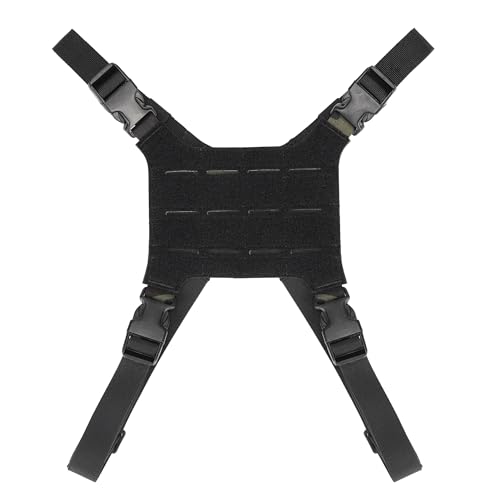 SIVIGEAR Tactical Phone Chest Rig Vest 500D Nylon Molle Compatible Plate Carrier Harness with Phone Mount,Adjustable Strap