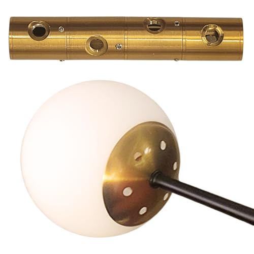 Gimpo, Luminária Lustre 8 Globos 75x55cm Jabuticaba Sputnik 360 Graus Teto Gimpo KJDD-E-538-PRETO-8