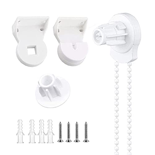 25mm Rollo Beschläge, Rollo Kupplung, Ersatz-Reparatursatz für Blindhalterungen, Vorhang-Rollo-Zubehör mit Perlenkette & Schrauben für Fenster Cover