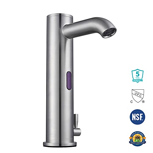 Aquaterior Automatic Touchless Sensor Bathroom Faucet Motion Activated Hands Free Hot&Cold Tap Undermount Brushed Nickel Nsf Cupc Cec #TOP2