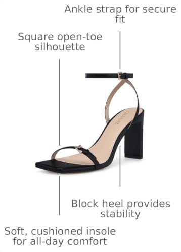 Image of CELLENZ Women Chunky High Heels: Platform Square Comfortable Block Heel | 3.9 Inch Sexy Strappy Open Toe Heels - Summer Formal Commuting Night Prom Party Wedding Comfortable All-day Sandals