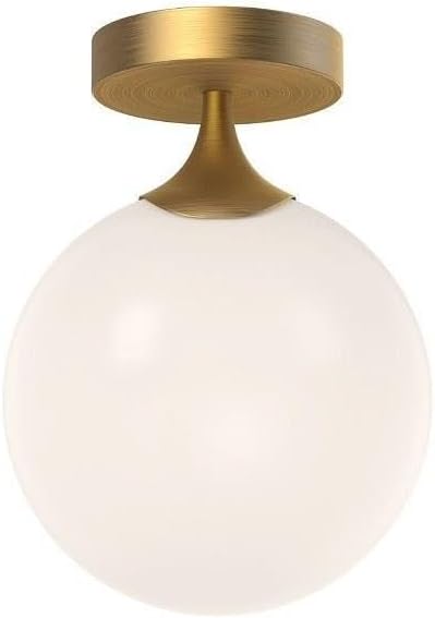 Alora Mood FM505108AGOP Nouveau Flush Mount, Aged Gold/Opal Matte Glass