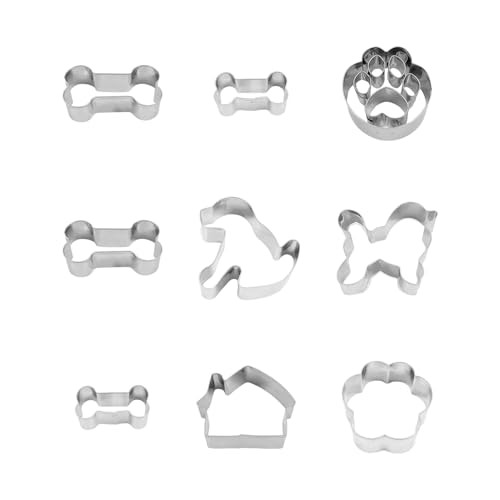 Moldes Para Galletas De 9 Piezas, Moldes Para Gatos Y Perros, Herramientas De Modelado De Pastelería, Accesorios Para Hornear De Cocina, Adecuados Para Panqueques Y Masa.