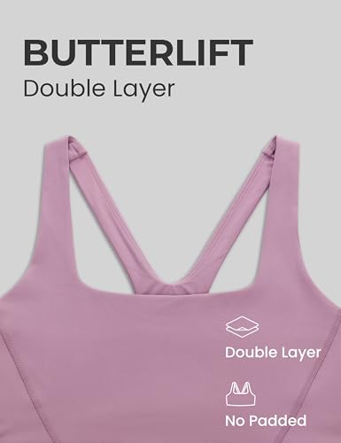 Image of CRZ YOGA Butterlift Square Neck Sports Bras | Double Lined, Light Support, Non Padded, Yoga, Buttery Soft, V-Shaped Racerback, for Women