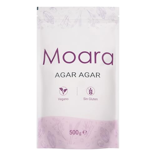 Agar Agar en polvo - Ideal para cocinar, sustituto vegano de la gelatina – Origen España - Producto natural 500g. Envase Doypack zip