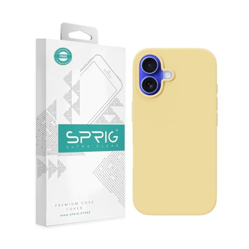 Image of SPRIG Compatible with iPhone 16 Premium SilkTone (Liquid Silicone) Back Cover Drop Tested Shock Proof Mobile Case for Men, Women, Boys and Girls with Camera Protection (Light Yellow)