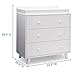 Delta Children Ava 3 Drawer Dresser with Changing Top, Greenguard Gold Certified, White