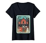 Photo Gallery donna vintage horror halloween retro incontro nuovi vicini maglietta con collo a v Photo Gallery donna vintage horror halloween retro incontro nuovi vicini maglietta con collo a v