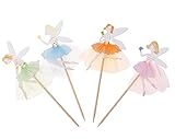 Yunko 24pcs Fairy Girl Wing Party Fun Cup Cake Decorative Toppers Cupcake Decorating Tools for Party