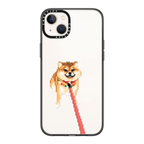 CASETiFY �R���p�N�g iPhone 14 Plus �P�[�X [MIL�K�i���� (2x MIL-STD-810G)/1.2m����̗����e�X�g���N���A] - Stubborn Shiba Inu - �N���A �u���b�N