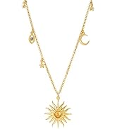 Obidos 14K Altın Kaplamalı G&uuml;neş Charm Zincir Kolye | K&ouml;t&uuml; G&ouml;z,G&uuml;neş,Ay,YıldızlarBohem Kolye Ayarlaması...