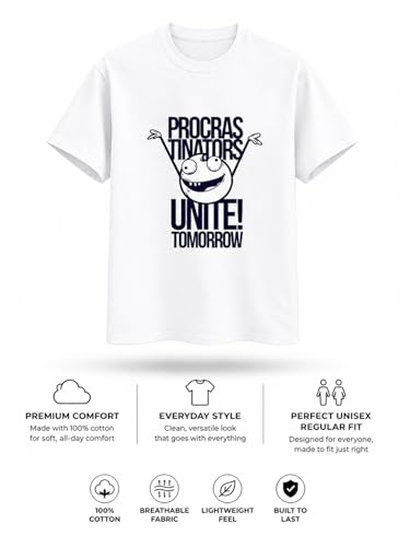 Image of Vastrio Unisex Procrastinators Unite Graphic Regular Fit Cotton T-Shirt