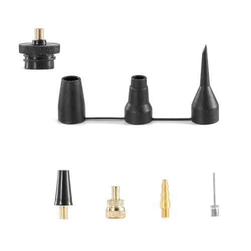 8-teiliges Aufblas-Adapter-Set als Kompressor-Zubehör inklusive Ventiladapter für Fahrradreifen ， Ballnadel und Adapter für Schraubventile.