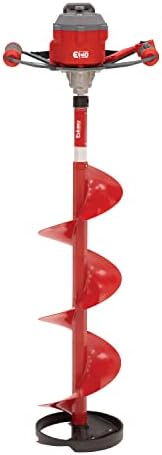 Eskimo E40 10-Inch Electric Ice Auger, Full Power 40V Lithium, Composite Bit, Lightweight Powerhead, Turbo Cutting System Multi-Edge Blades, Red, 45900
