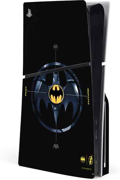 Skinit Decal Gaming Skin Compatible with PS5 Slim Disk Console - Officially Licensed DC Comics The Flash Movie: Flash in Motion Design