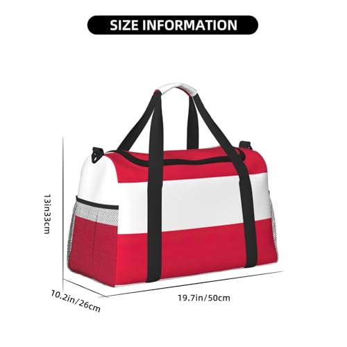 Polish flag print Travel Duffle Bag Gym Bag for Women,Puffer Tote Bag,Weekender Overnight Bag Organizer4