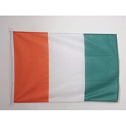 AZ FLAG - Drapeau Côte d'Ivoire - 45x30 cm - Pavillon Nautique Ivoirien Spécial Bateau Et Extérieur En Maille Bloquée Avec Anneaux Plastiques Intégrés - 30g